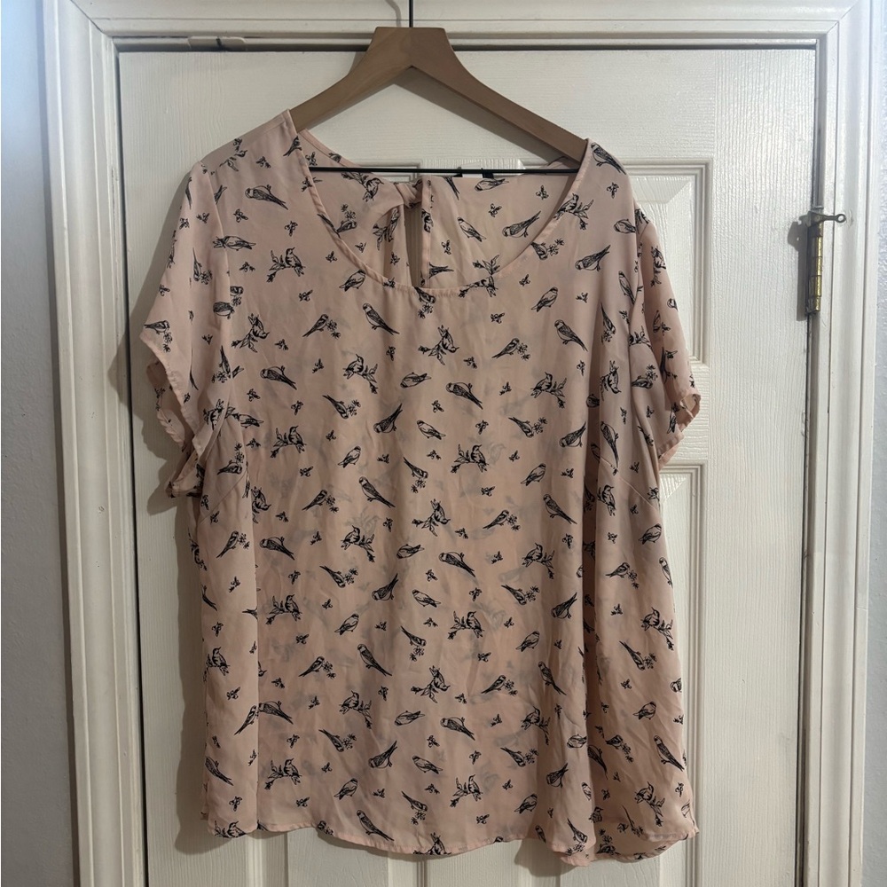 Torrid Abbey Georgette Bow Back Bird Top